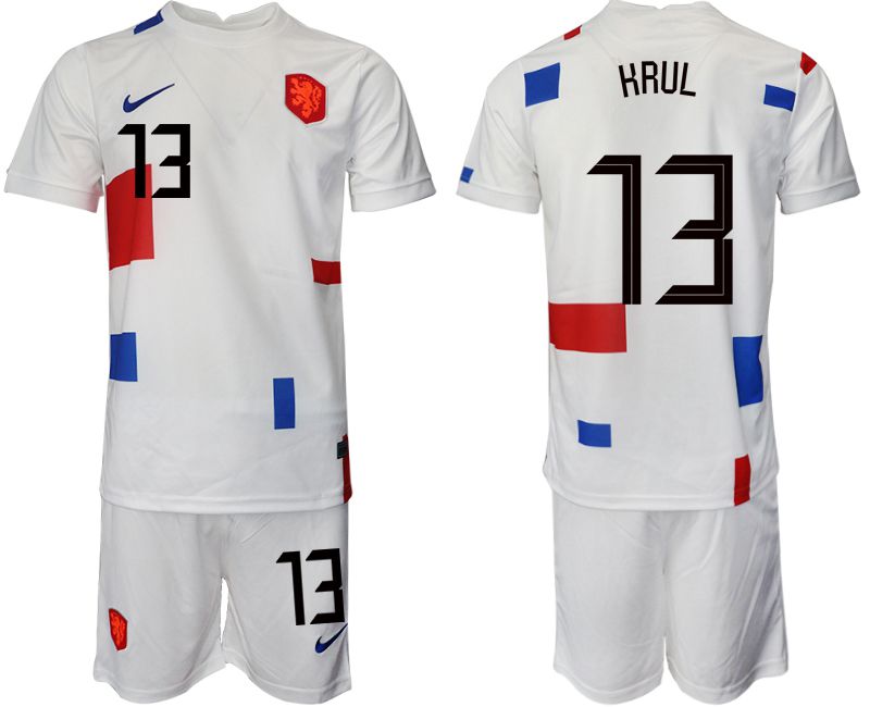 Men 2022 World Cup National Team Netherlands away white #13 Soccer Jersey->netherlands(holland) jersey->Soccer Country Jersey